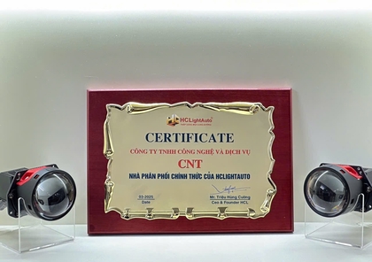 THÔNG BÁO: CÔNG TY TNHH CÔNG NGHỆ VÀ DỊCH VỤ CNT TRỞ THÀNH NHÀ PHÂN PHỐI CHÍNH THỨC CỦA HCLIGHTAUTO NĂM 2025
