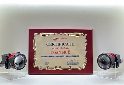 THÔNG BÁO: GƯƠNG ĐÈN Ô TÔ TOÀN HUẾ TRỞ THÀNH NHÀ PHÂN PHỐI CHÍNH THỨC CỦA HCLIGHTAUTO NĂM 2025