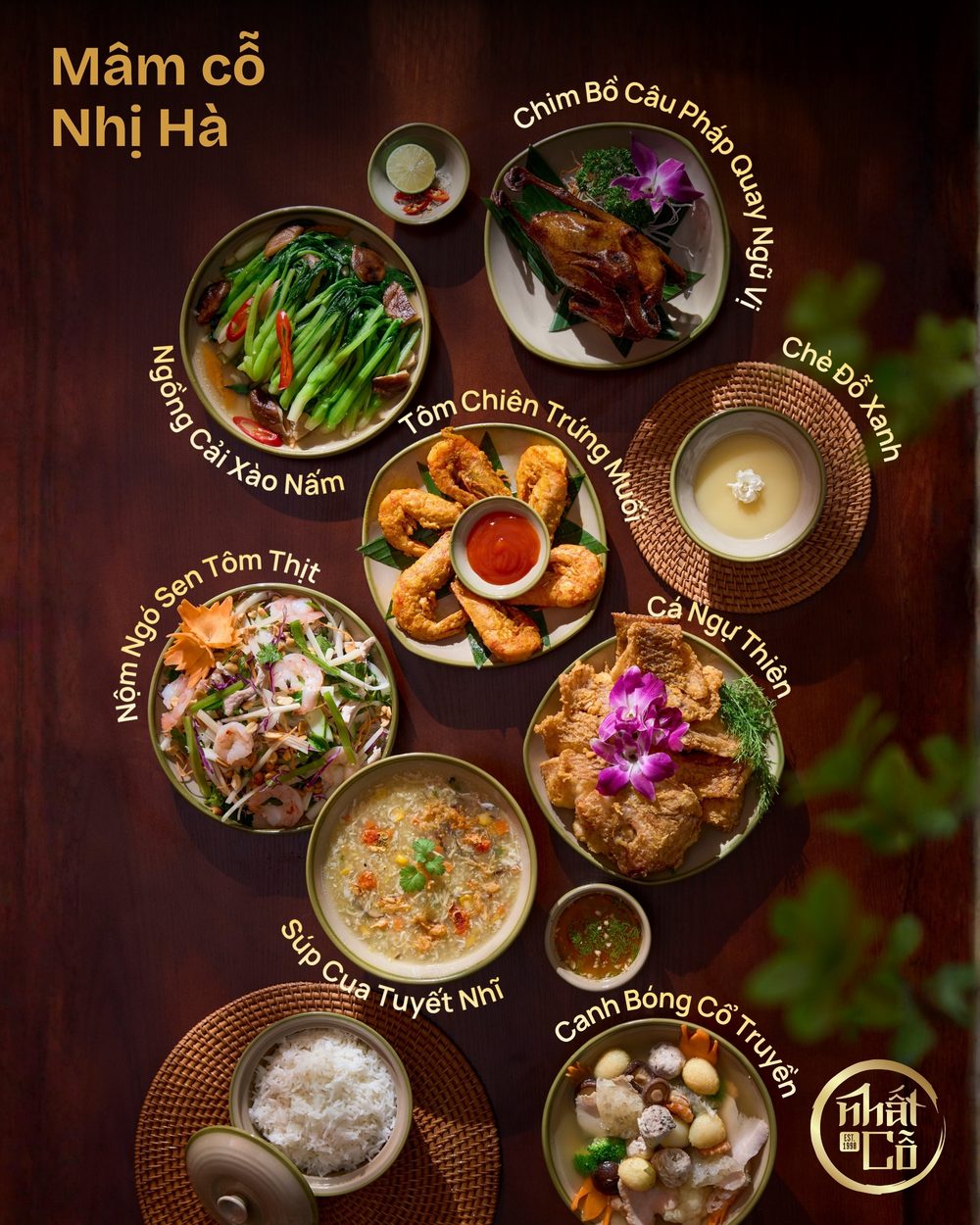 Mâm cỗ Nhị Hà tại nhà hàng Nhất Cỗ