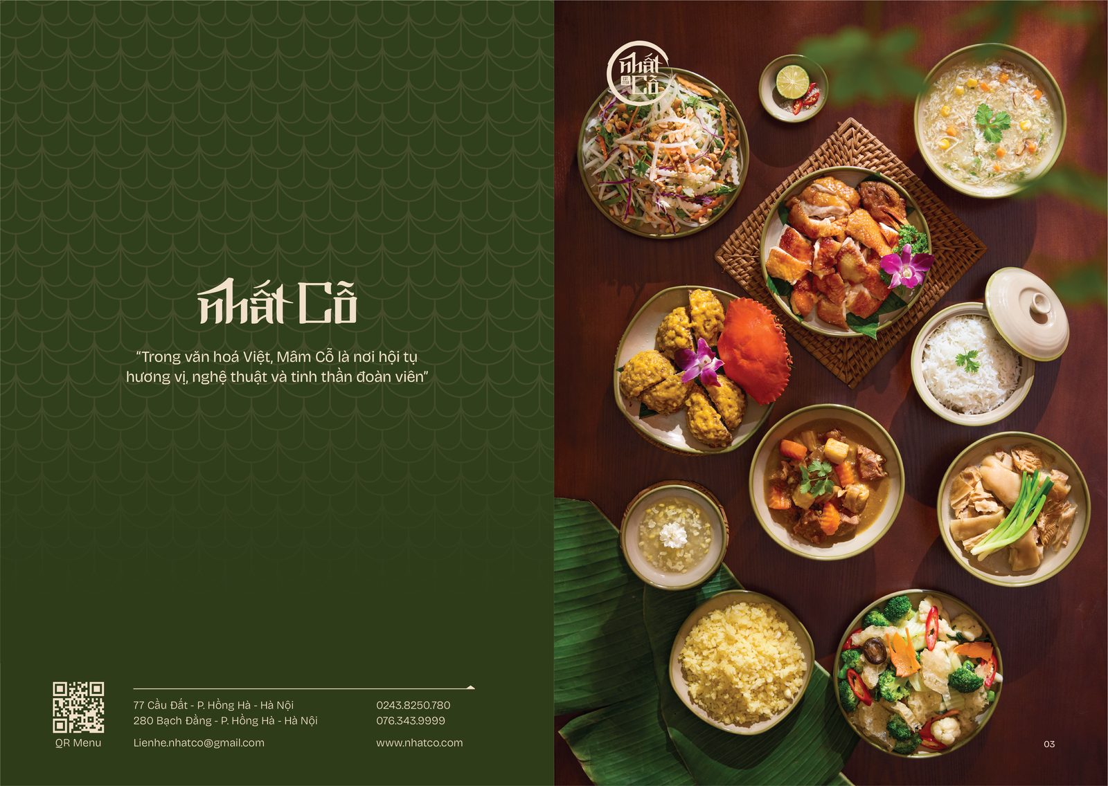 Thực đơn nhà hàng Nhất cỗ